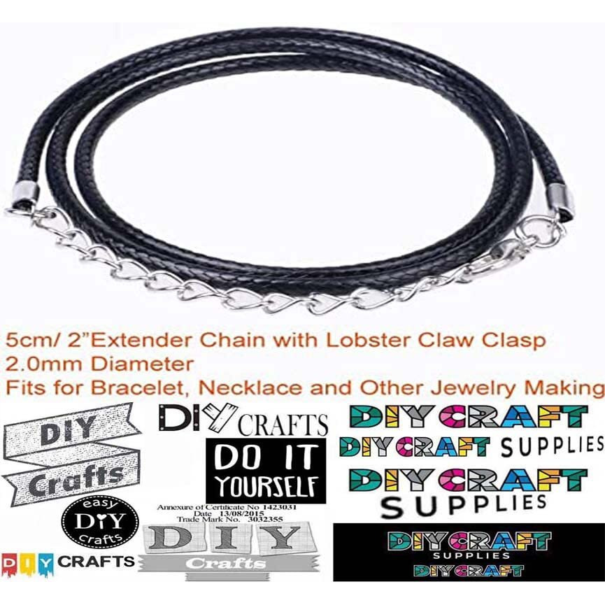 Diy Crafts Pack Of 2 Pcs, Mixed, 2 Pcs, 18" Black Waxed Necklace Cord For Jewelry Making As Image For Diy Jewelry Ne (Pack Of 2 Pcs, Mixed)