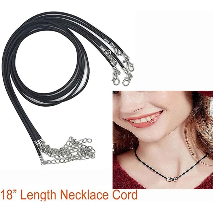 Diy Crafts Pack Of 2 Pcs, Mixed, 2 Pcs, 18" Black Waxed Necklace Cord For Jewelry Making As Image For Diy Jewelry Ne (Pack Of 2 Pcs, Mixed)