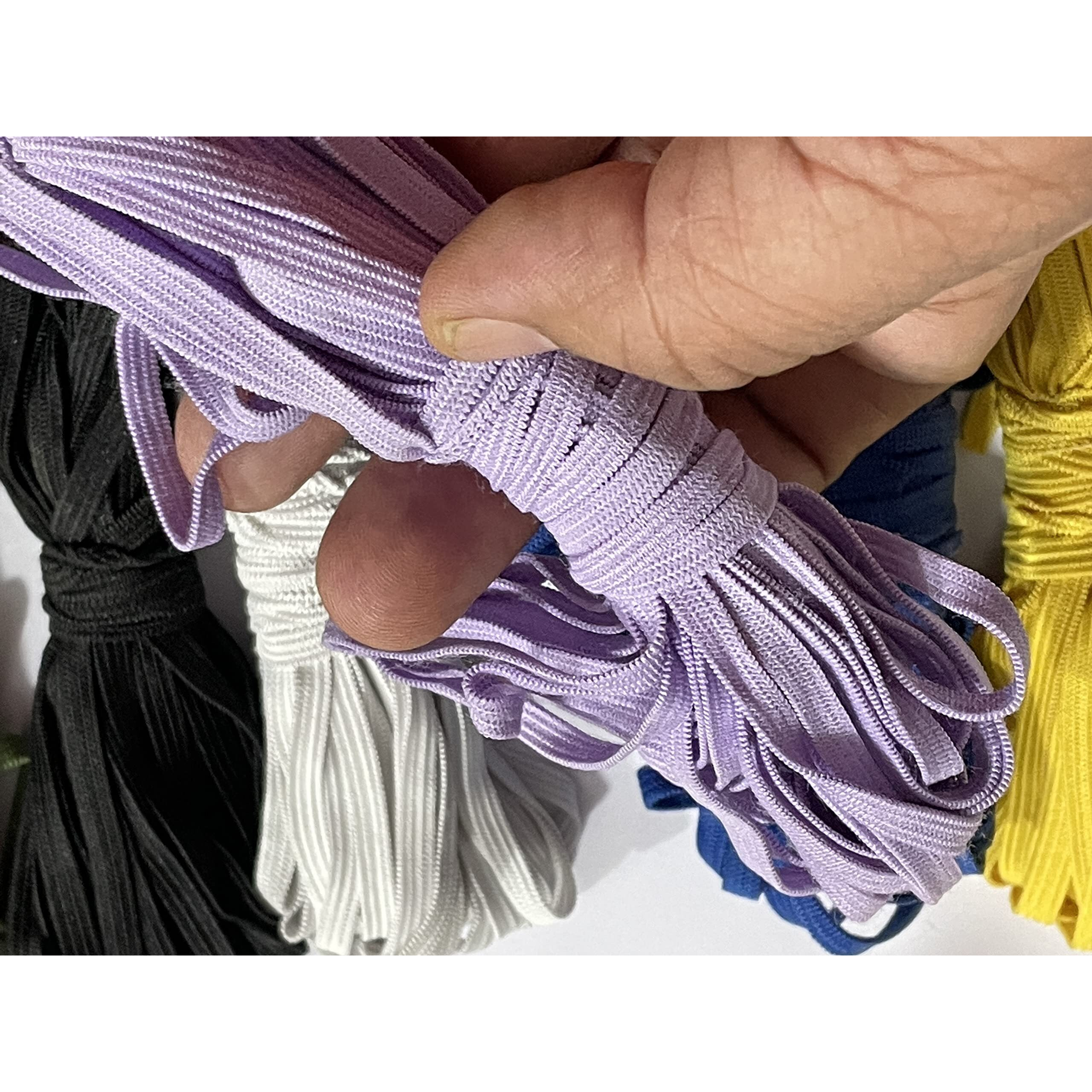 Omx Total 60 Mtr (6 Colours - 10 Mtr Each) Elastic 6Mm For Mask Making/Sewing 1/4 Inch Elastic Band Mask Rope Elastic Cord For Sewing Crafting For Adult Craft Diy,(C4)