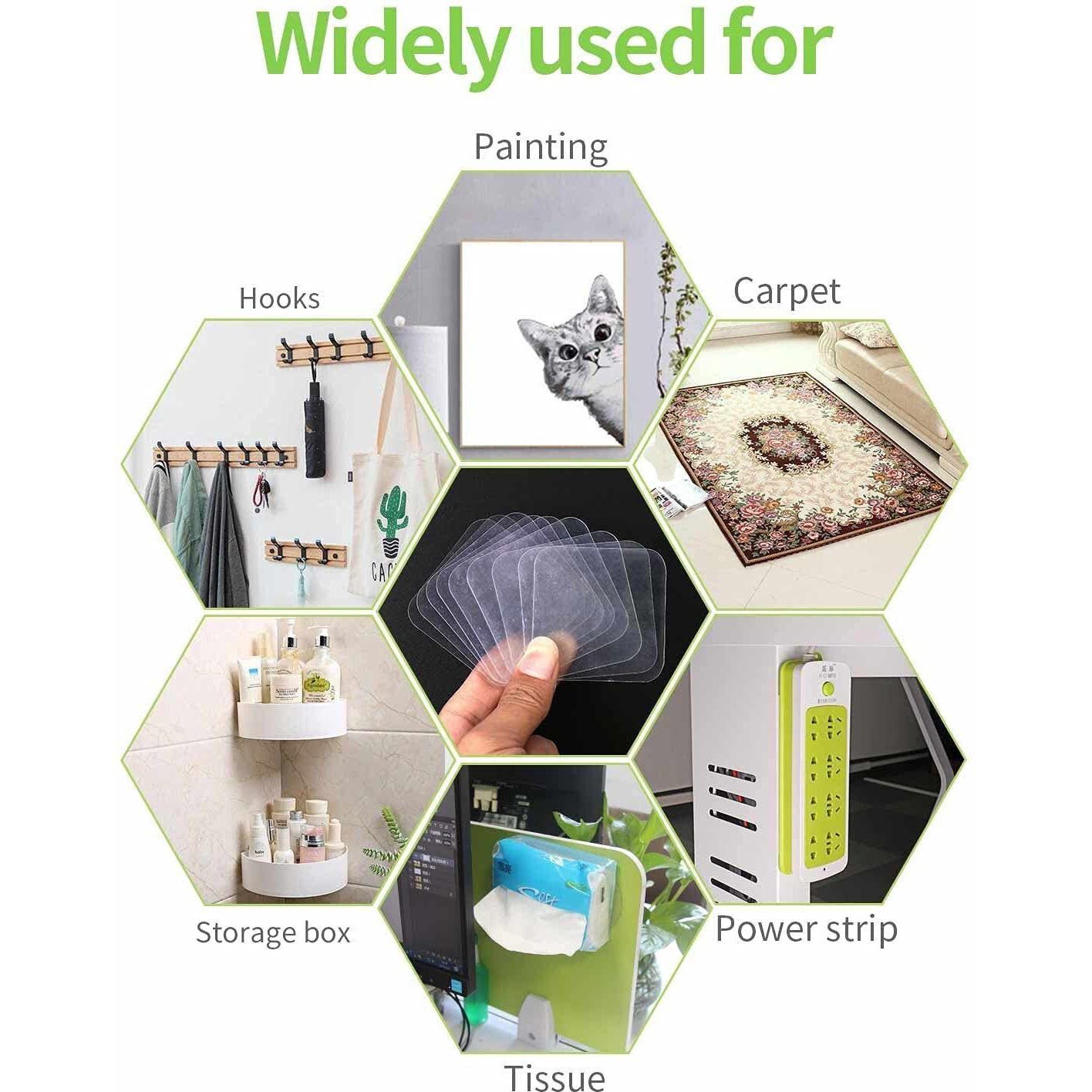 Sgmvk Double Sided Sticker Tape, Super Strong Heavy Duty Washable Sticky Patch, Double Sided Heavy Duty Tap For Wall, Kitchen, Office, Wall, Car-Adhesive (Pack-20 Pcs)