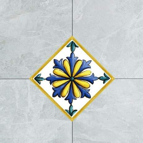 Jaamso Royals Blue Mosaic Tiles Sticker Floor Sticker For Kitchen Bathroom Self-Adhesive Pvc Waterproof Wall Sticker(30 Cm X 45 Cm)
