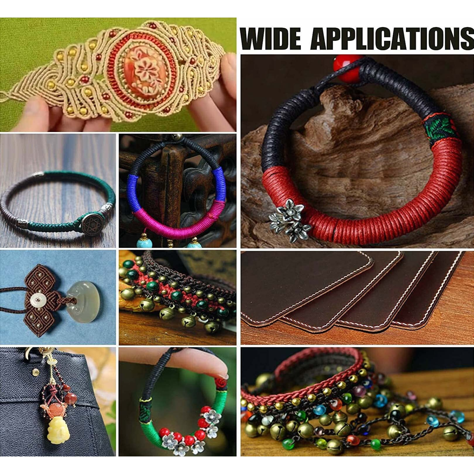 Diy Crafts 12 Mtr, Random Colour, Colors 1-30 Yards Waxed Polyester Cord Thread Beading String For Bracelet Necklace Jewelry Diy Craft (12 Mtr, Random Colour)