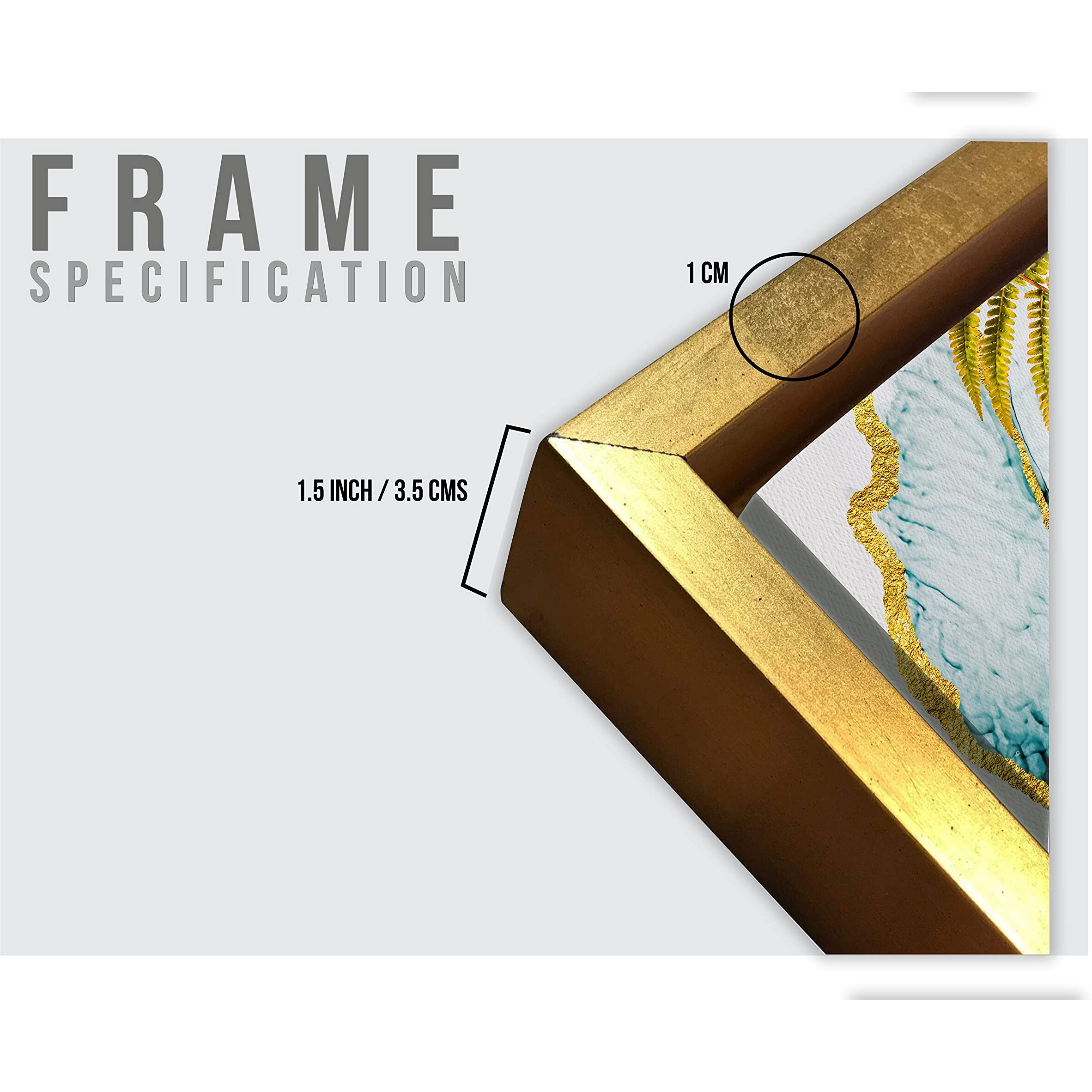Printelligent Luxury Wall Art Golden Floating Frame Canvas Leev Art Painting For Living Room Bedroom (18 X 18 Inch) D (B)