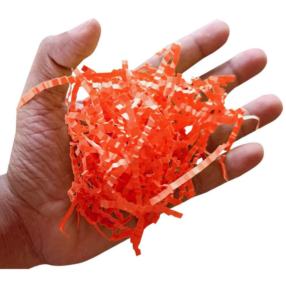 Diy Crafts Pack Of 2 Pcs, Orange, Crinkle Cut Paper Shred Filler For Gift Wrapping & Basket Filling - Orange Kit (Pack Of 2 Pcs, Orange)