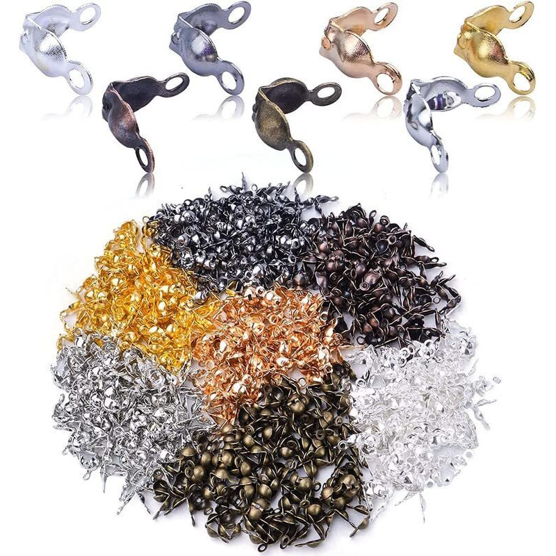 Diy Crafts 25 Grm, Silver, Metal Open Bead Tips Knot Covers Bead Tip Cord Ends Clamshell Bead Tips Knot Covers Terminators Wire Crimp End Caps For Diy Jewelry Making, (25 Grm, Silver)