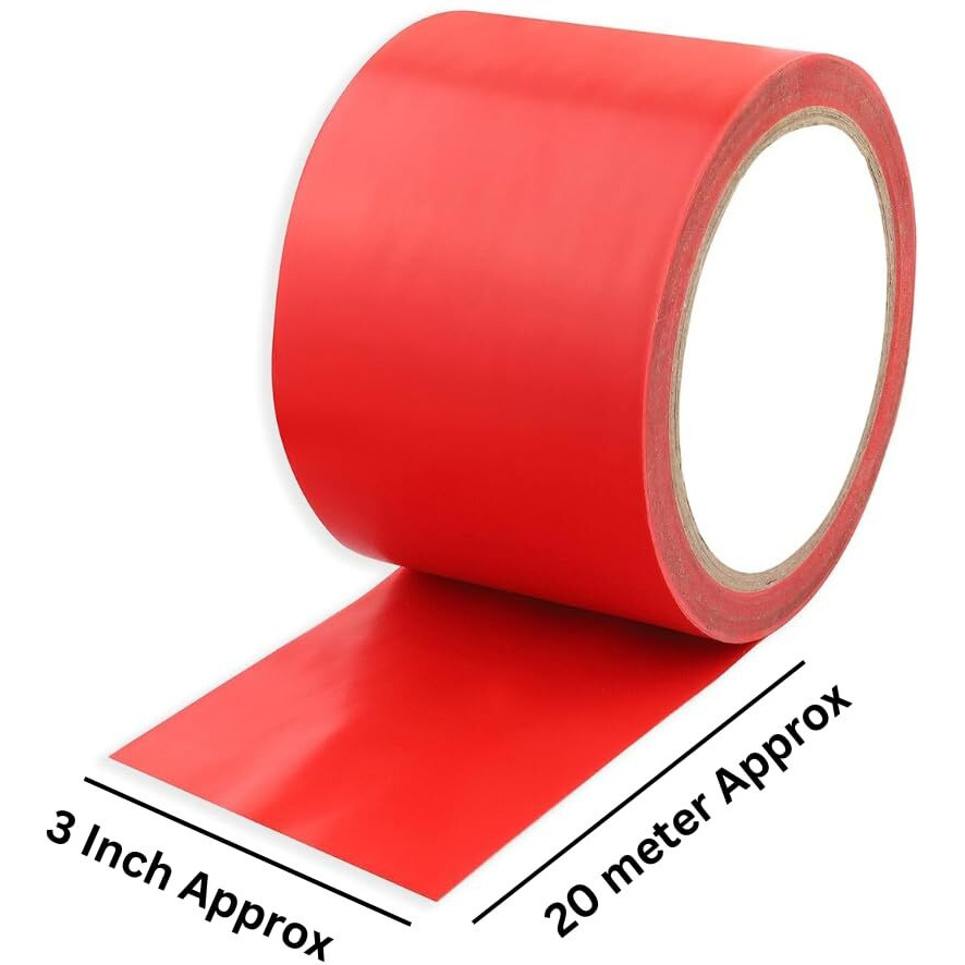 Tree Maison Coronating Homes Vastu Red Tape | Size - 3 Inch (72 Mm) Approx | Length- 20 Meter (Approx) | Vastu Tape Remedy For Toilet | Vastu Tape For Main Door | Tape Remedy | Pack Of 1