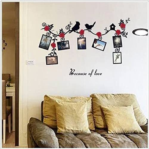Jaamso Royals 'New Creative Flowers And Birds Photo Frame' Wall Sticker (Vinyl, 46 Cm X 5.1 Cm X 5.1 Cm)