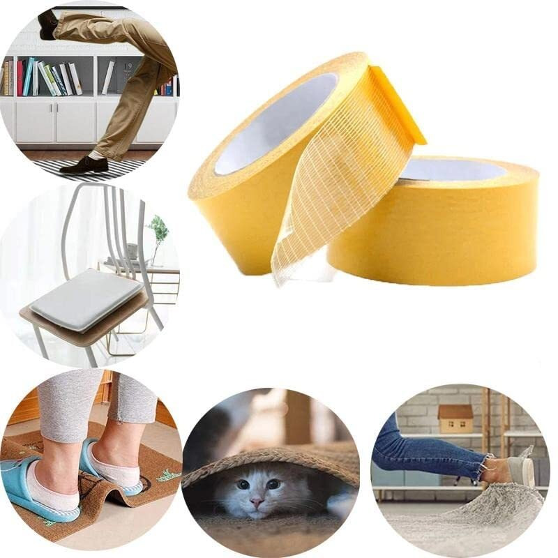 Kapida Double Sided Carpet Tape Heavy Duty,Super Strong Sticky Tape For Carpet,Non Slip Waterproof Removable Mesh Grid Suitable For Hardwood Floors,Mats,Wall Hanging,Paste Decoration(3Cmx20M)
