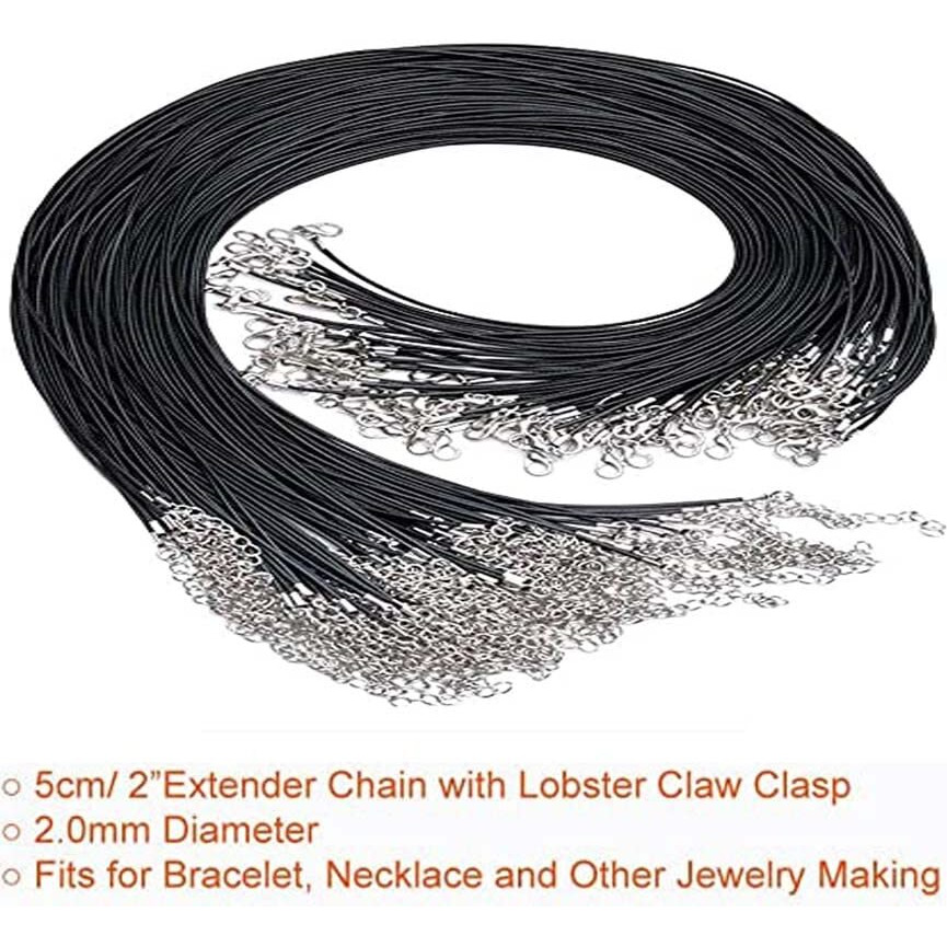 Diy Crafts 30 Pcs, Mixed With Pendant, Tibetan Pendent + Black Waxed Necklace Cord With Lobster Clasp Bulk For Bracelet Making Necklaces Jewelry (30 Pcs, Mixed With Pendant)