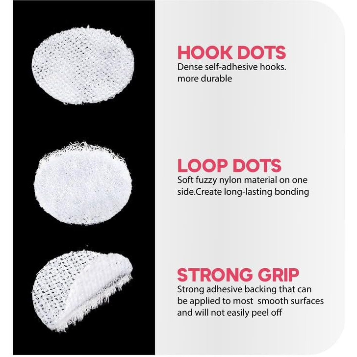 Townbus - Pack Of 50 Pairs | 13 Mm Self Adhesive Hook And Loop Pair Of Velcro Sticky Dots | Stickers For Arts And Crafts, Diy | White