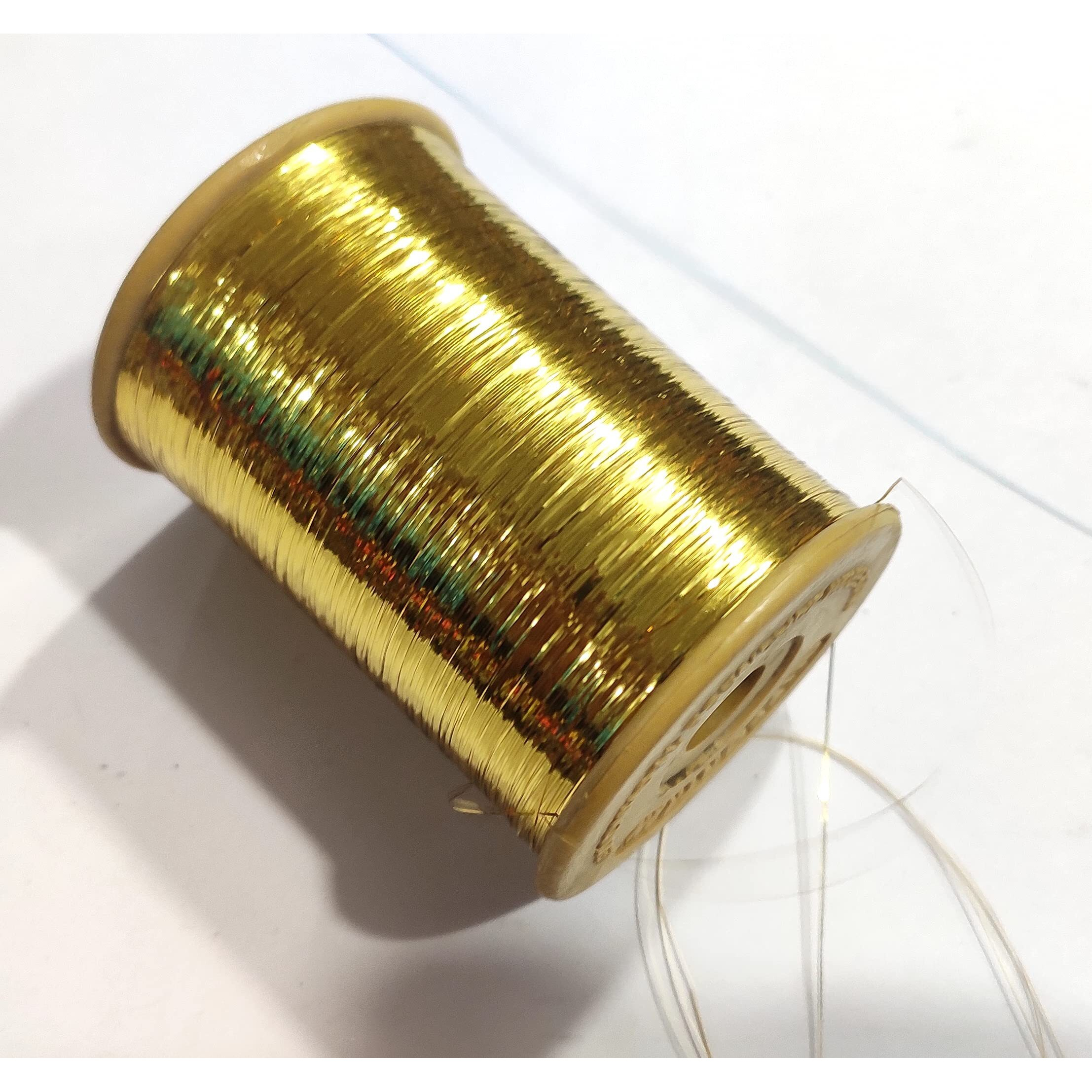 Omx Metallic Strip Mukaish Metal Thread For Embroidery Work, Beading, Jewellery Making. 2 Roll/Total 2000 Mtr (1 Roll Gold & 1 Roll Silver, 0.25 Mm, 10000 Mtrs Each Roll)