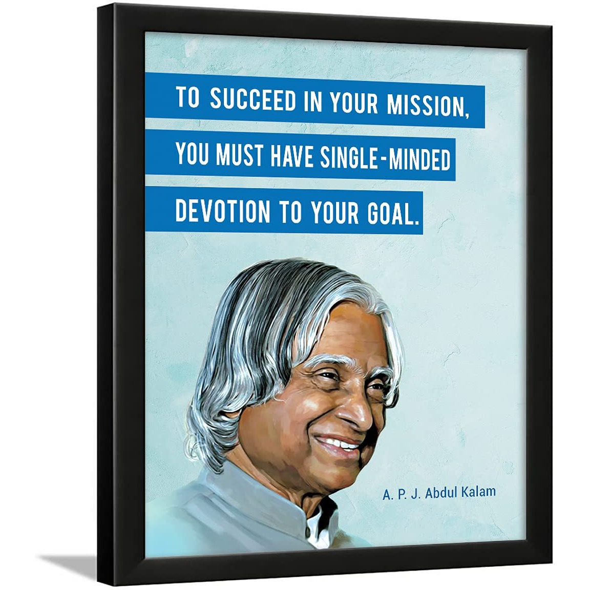 Chaka Chaundh - Abdul Kalam Motivational Quotes Poster With Photo Frames For Wall - Engineered Wood - (14 X 11 Inches)