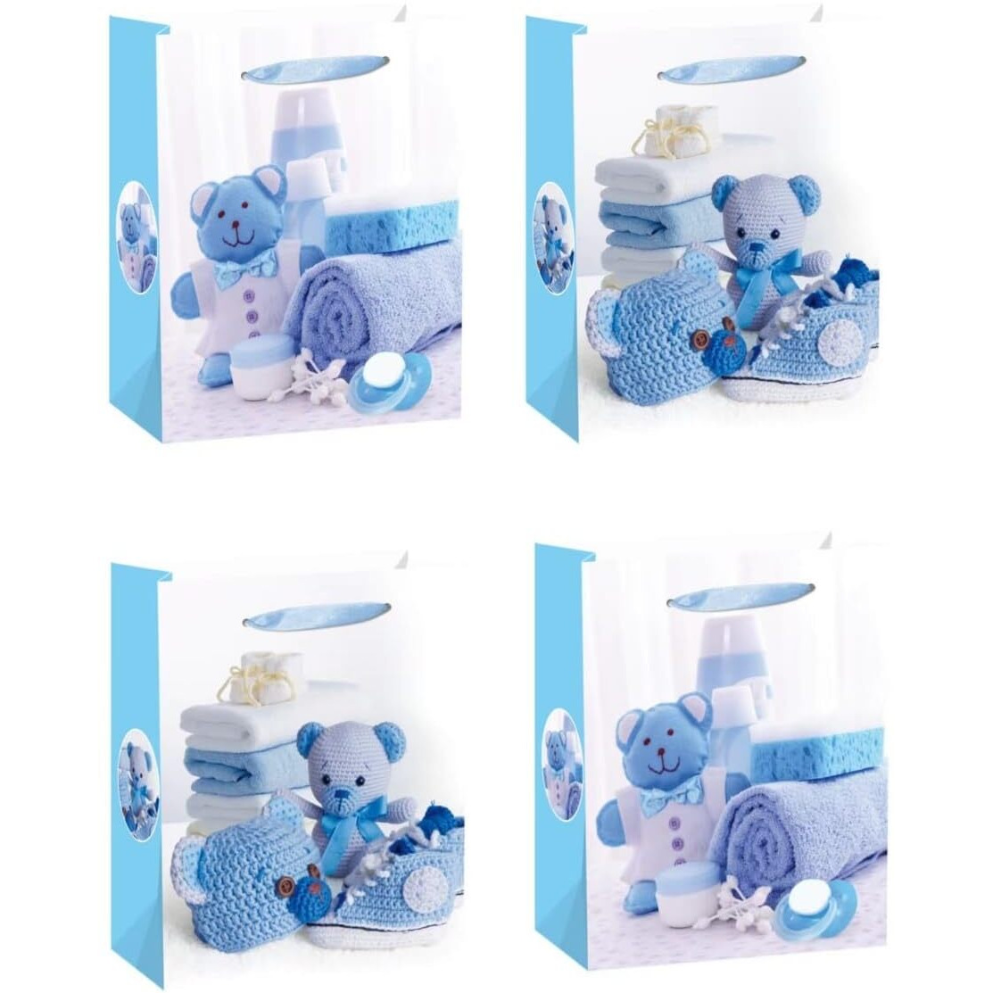 Chocozone Pack Of 12 Goody Bags Gifts Bags Return Gift Bags For Boys Birthday Paper Bags For Baby Boy 1St Birthday-26Cm*32Cm,Blue