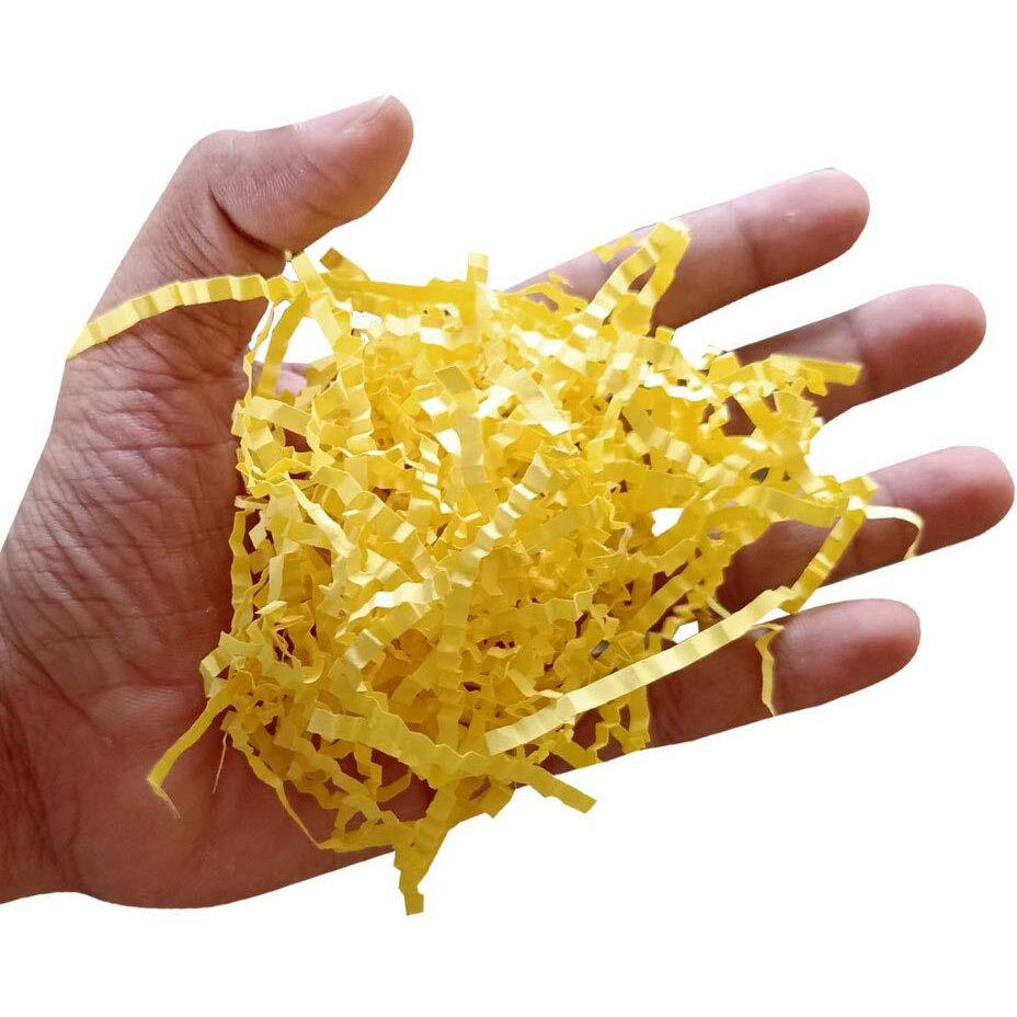 Diy Crafts Pack Of 3 Pcs, Yellow, Crinkle Cut Paper Shred Filler For Gift Wrapping & Basket Filling -Yellow Kit (Pack Of 3 Pcs, Yellow)