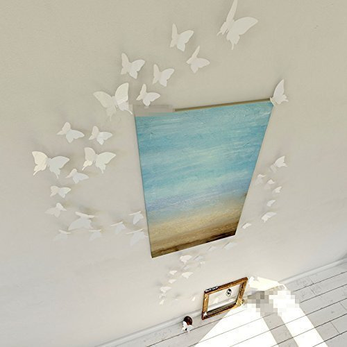 Jaamso Royals White 3D Butterflies Wall Sticker Pack Of 12 Butterflies Piece (13 Cm X 15 Cm, 3D Butterflies Craft)