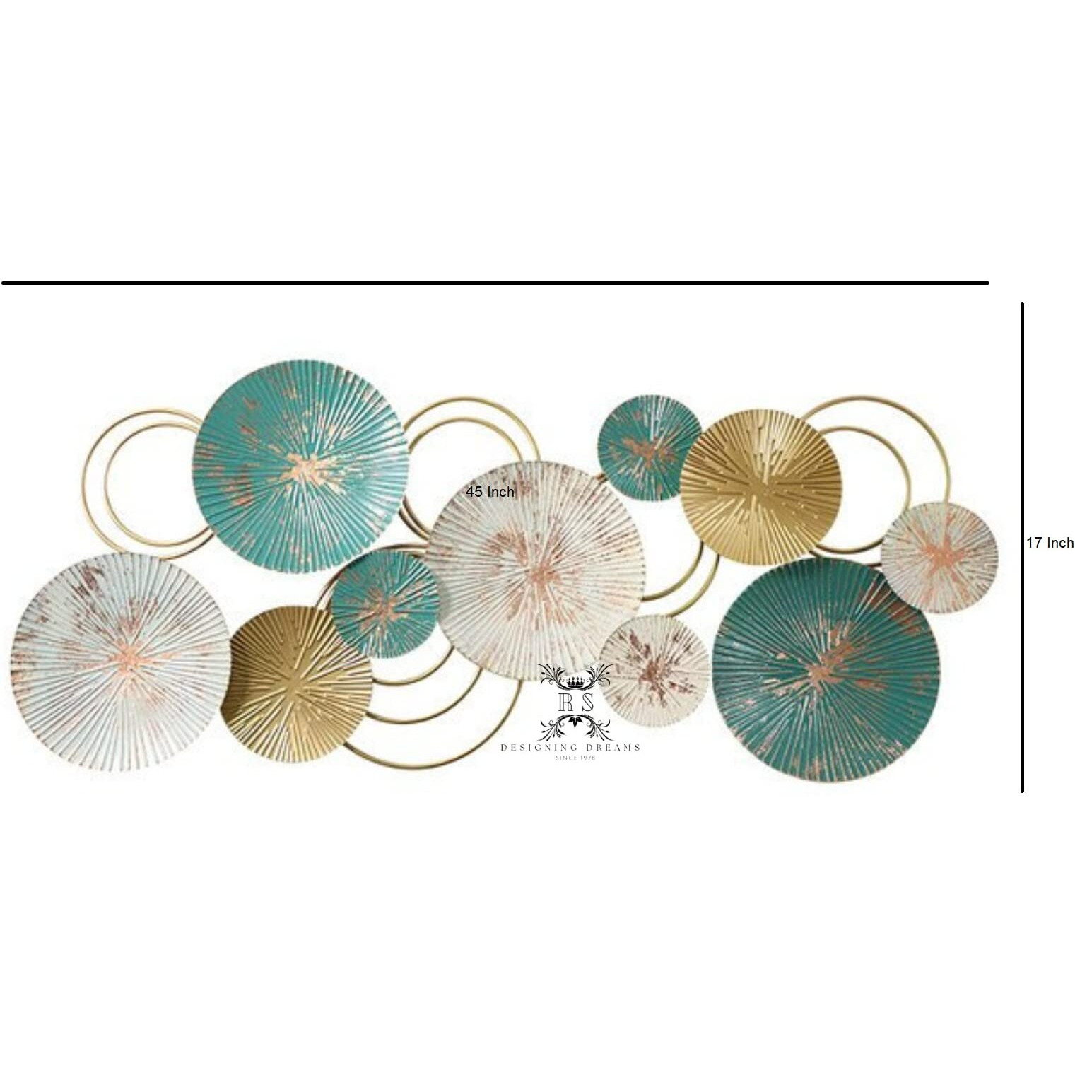 Rizik Store Metal Abstract Figures Handcrafted Wall Sculpture Wall Art Multicolor For Home Decoration, Living Room, Drwaing Room & Bedroom (Pack Of 1) (Green, Metal)