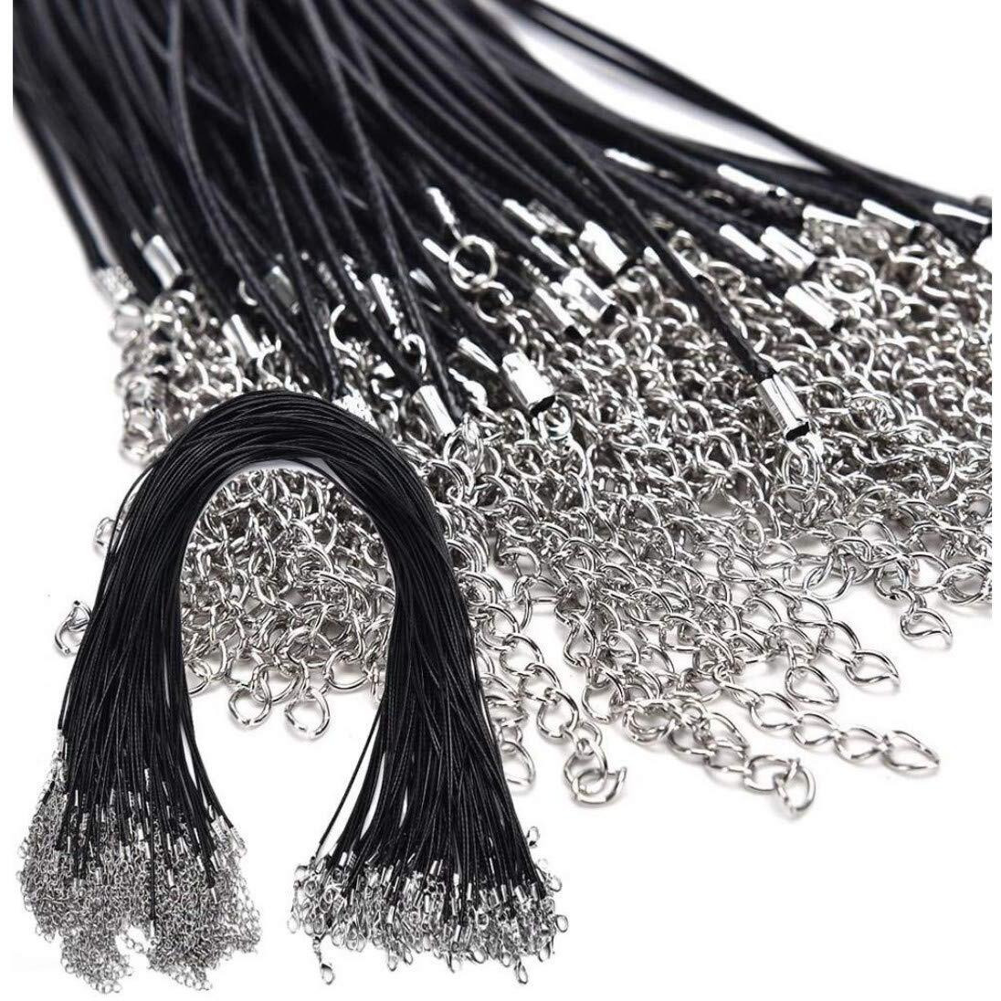 Diy Crafts Design No  5, Pack Of 10 Pcs, Super Soft Braided Black Waxed Necklace Cord Bulk With C (Design No  5, Pack Of 10 Pcs)