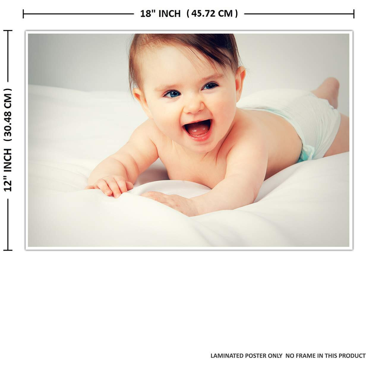 Printnet Gloss Laminated 300Gsm Thick Paper Hd Smiling Baby Wall Poster For Pregnant Women For Room Decor (12X18-Inch, Multicolour)
