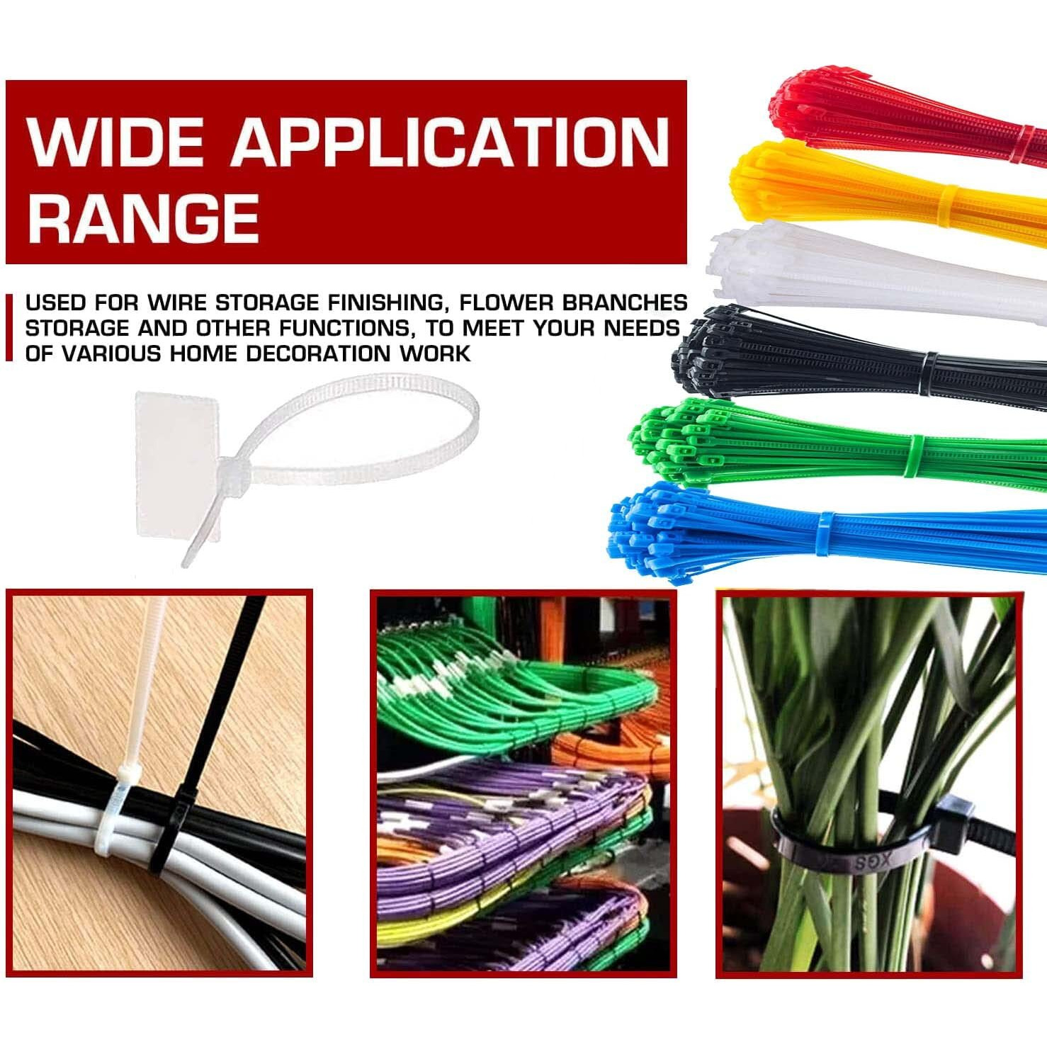 Diy Crafts 80 Ties 100 Label 3 Marker, Combo Pack, Nylon Colour Cable Marker Ties Self-Locking Cord Tags Write Ether (80 Ties 100 Label 3 Marker, Combo Pack)