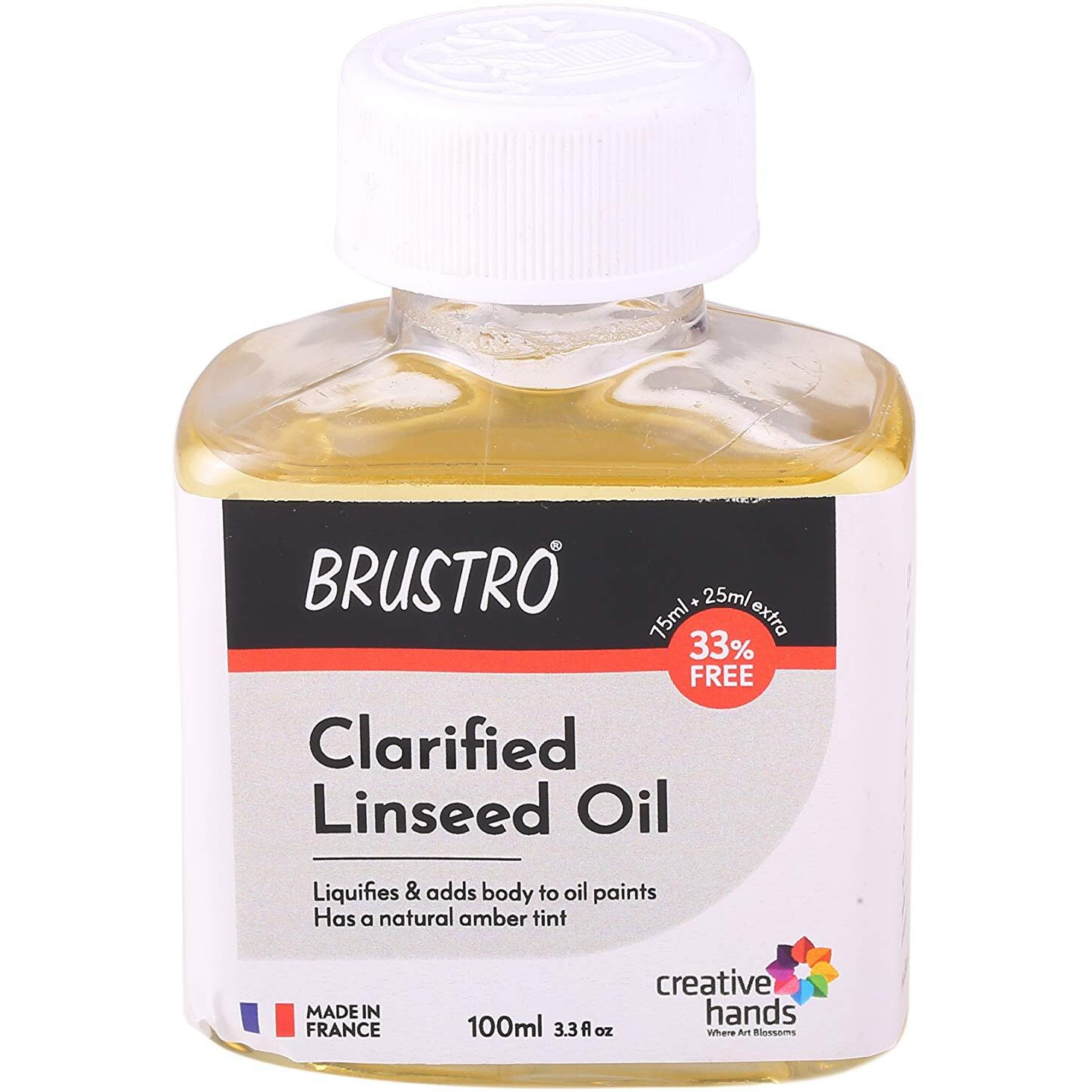 Brustro Professional Clarified Linseed Oil 100Ml (75Ml + 25Ml Free)