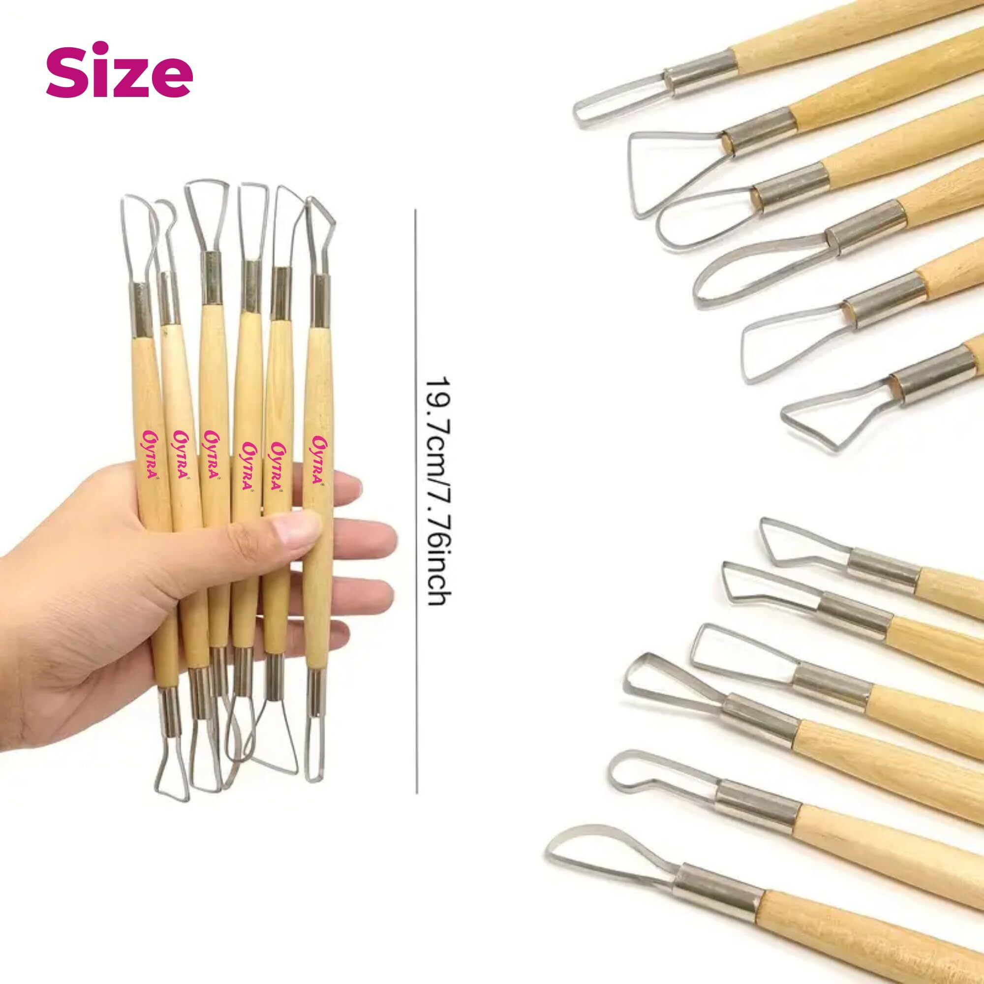 Oytra Sculpting Pottery Tools Steel Modeling Dual Headed For Clay Fondant Cake Ceramic Dough Carving Art And Craft For Beginners Artists Professionals Hobbiysts