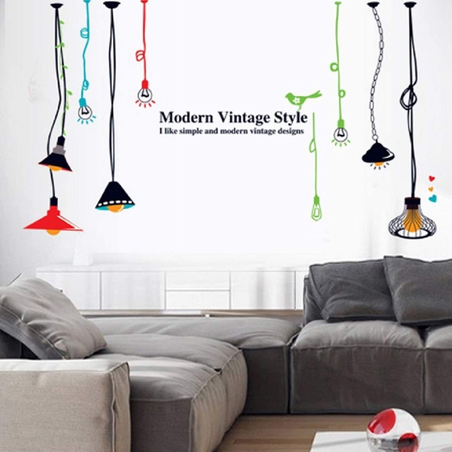 Jaamso Royals Multicolor Bottle Hanging Design Pvc Vinyl Self Adhesive Home Dcor Wall Sticker