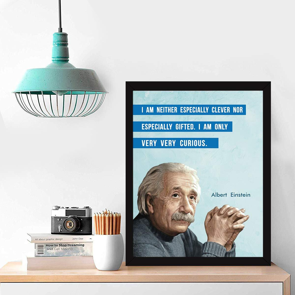 Chaka Chaundh - Suitable Motivational Quotes Frames - Framed Posters With Frame  Albert Einstein Quotes Wall Frames For Office, Student And Study Room - Photos With Quotes - (14 X 11 Inches)