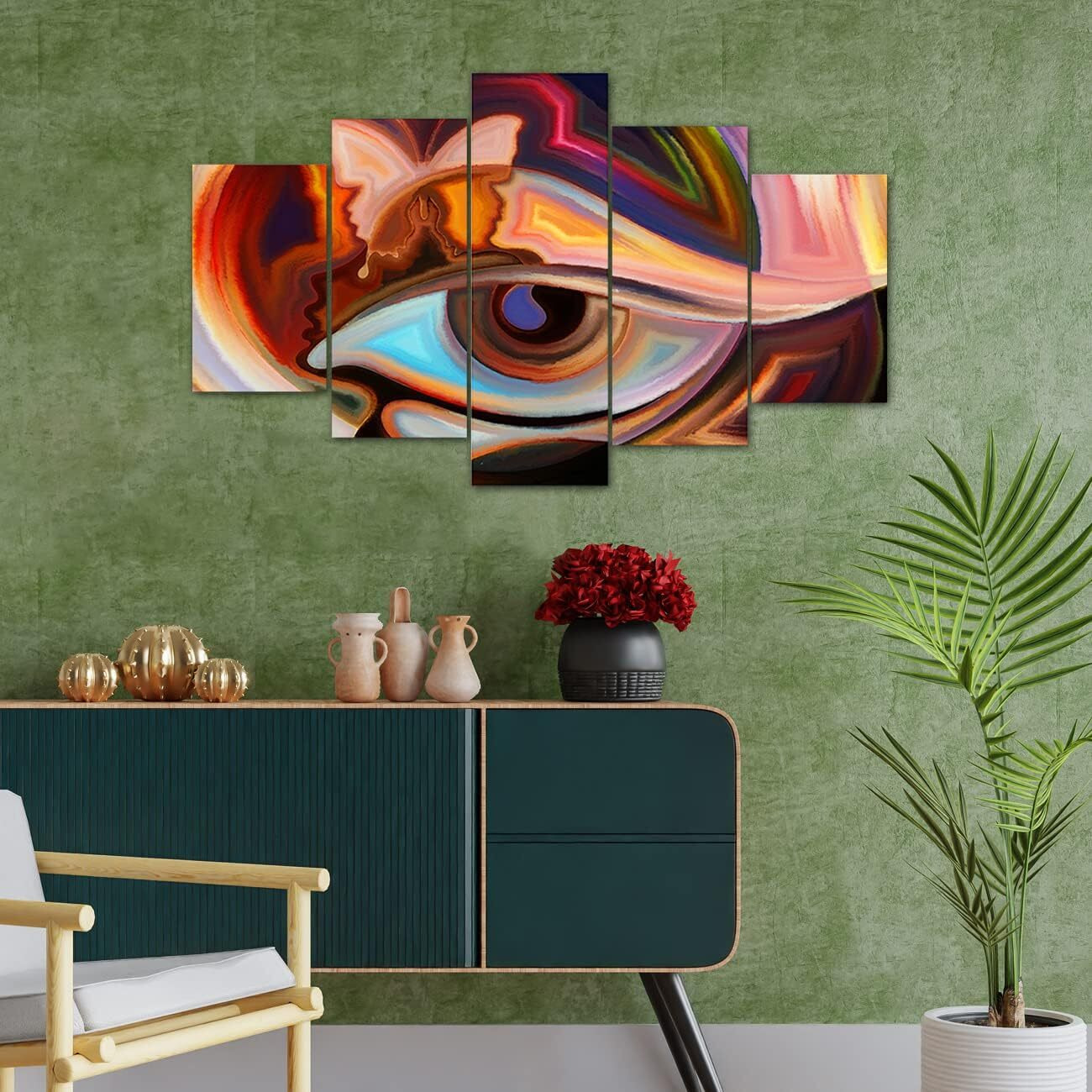 Perpetual Paintings For Wall Decoration - Set Of 5,3D Scenery Wall Painting For Living Room With Frames For Wall Decor And Home Decoration, Hotel, Office (M9Z)