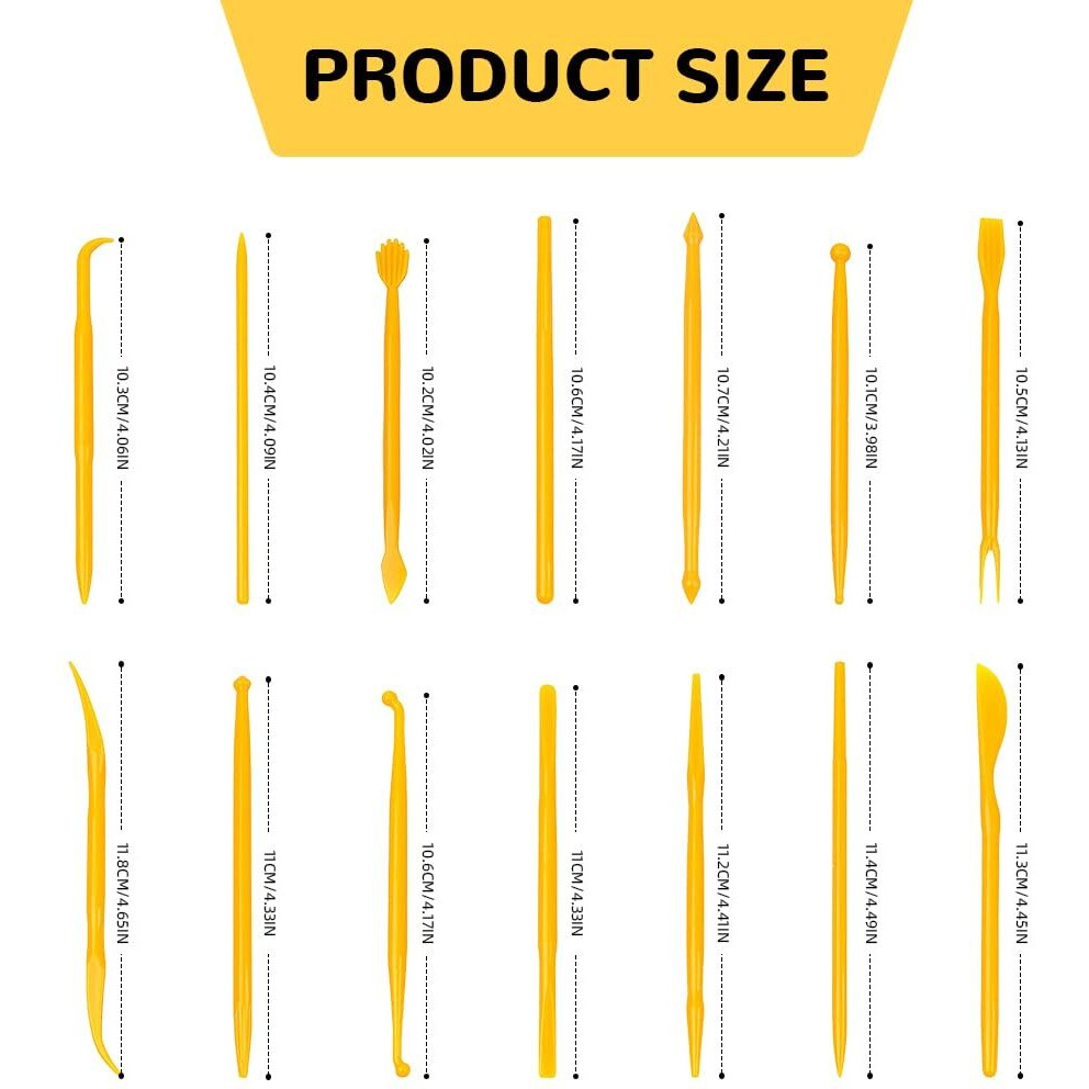 Hasthip 14Pack Diy Clay Art Tool Kit Clay Craft Kit Clay Crafting Tool For Carving, Drawing, Dotting, Detailing, Sculpting Starter Diy Clay Tool Kit For Pottery Craft, Super Clay, Air Dry Clay