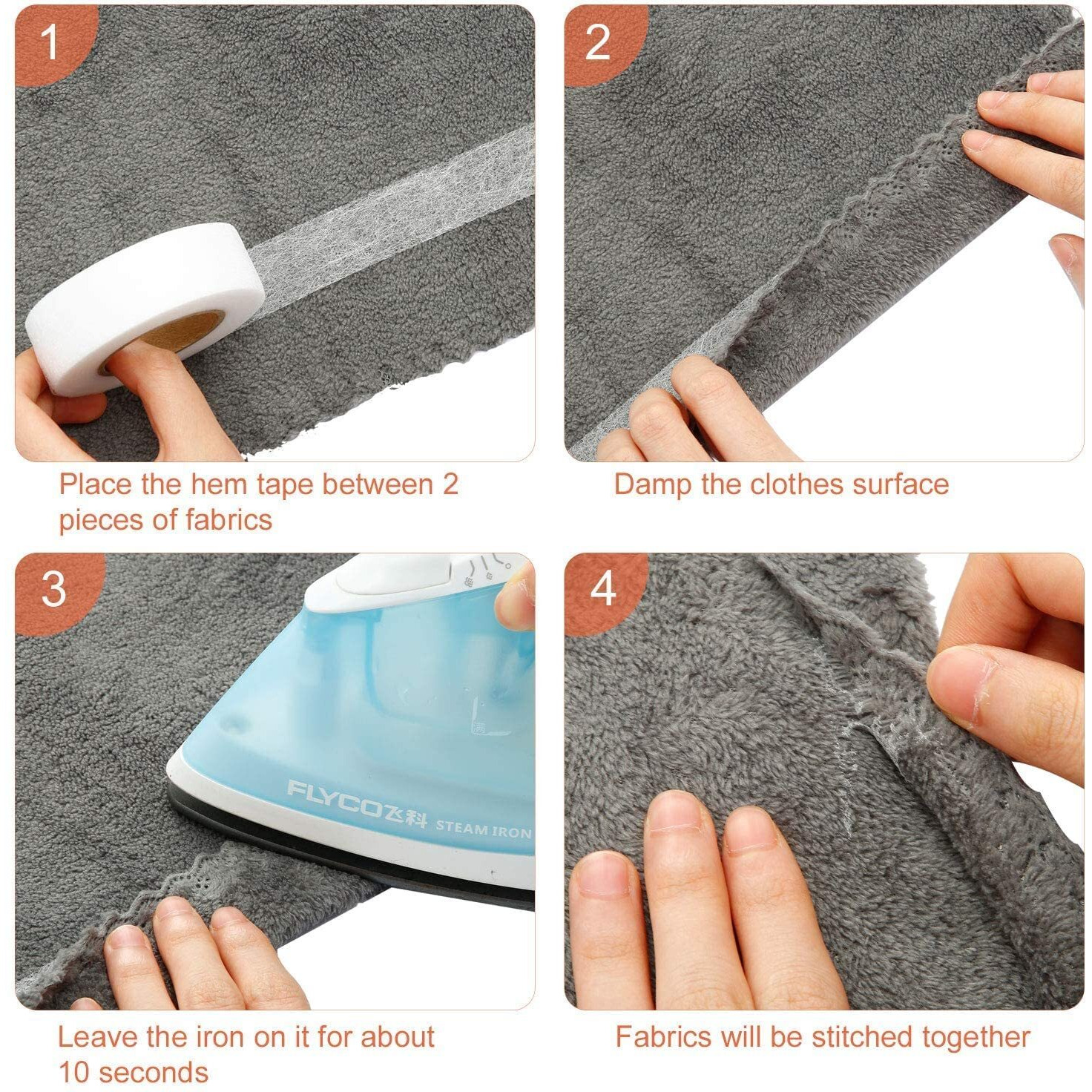 Voiish Fabric Fusing Tape Adhesive Hem Tape Iron Double Sided Adhesive Sewing Tape-100 Yard (Pack Of 1)