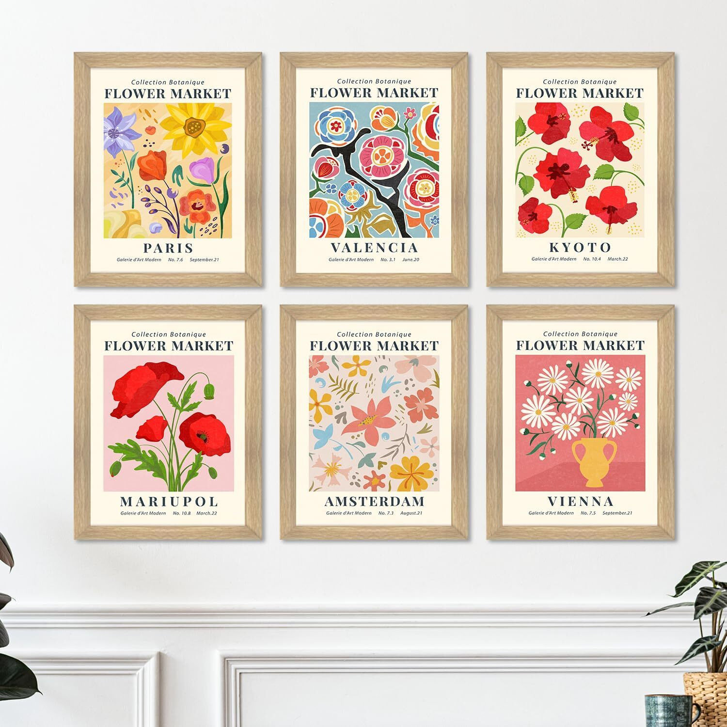 Printelligent Flower Market Framed Poster, Danish Pastel Posters Floral Wall Art Paintings Perfect For Living Rooms, Bedrooms, And Office Spaces. (B)