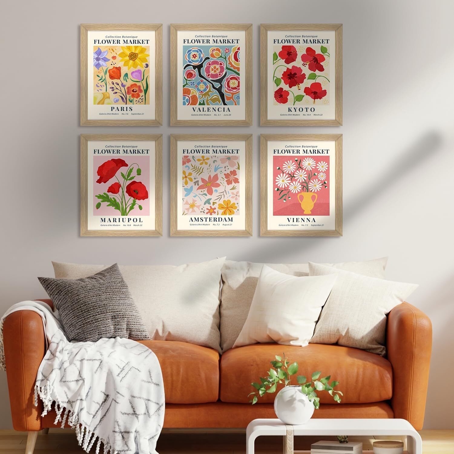 Printelligent Flower Market Framed Poster, Danish Pastel Posters Floral Wall Art Paintings Perfect For Living Rooms, Bedrooms, And Office Spaces. (B)