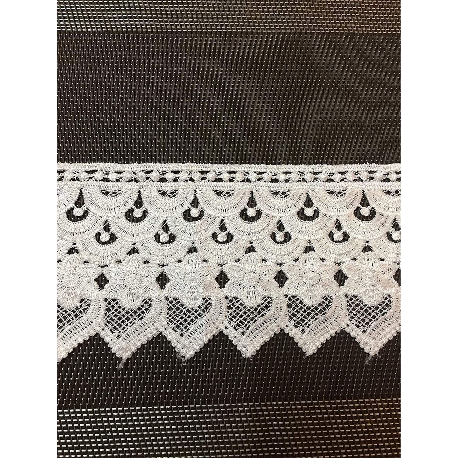 Eerafashionicing White Laces For Dresses Sarees Decor Indo Western Style (4.5 Cm X9.5 Meter)