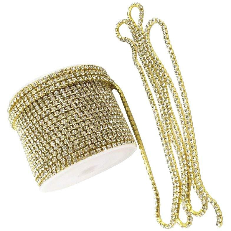 Diy Crafts Pack Of 1 Pc, Crystal Rhinestone, 11 Yards Crystal Rhinestone Close (Pack Of 1 Pc, Crystal Rhinestone)