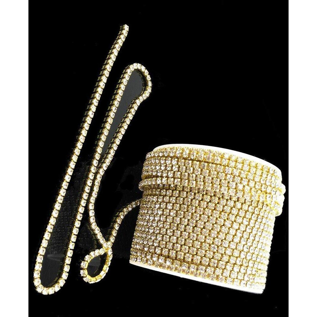 Diy Crafts Pack Of 1 Pc, Crystal Rhinestone, 11 Yards Crystal Rhinestone Close (Pack Of 1 Pc, Crystal Rhinestone)