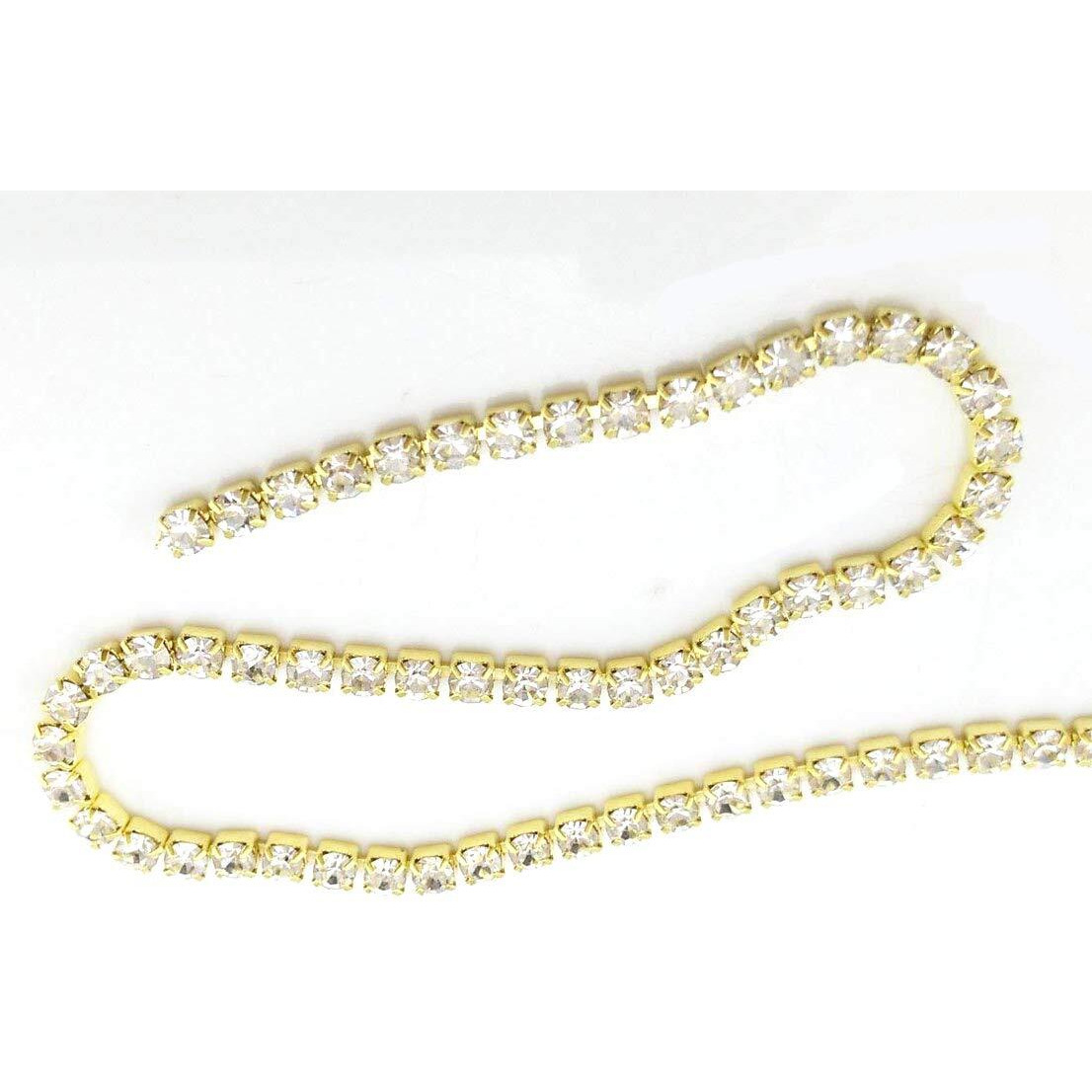Diy Crafts Pack Of 1 Pc, Crystal Rhinestone, 11 Yards Crystal Rhinestone Close (Pack Of 1 Pc, Crystal Rhinestone)