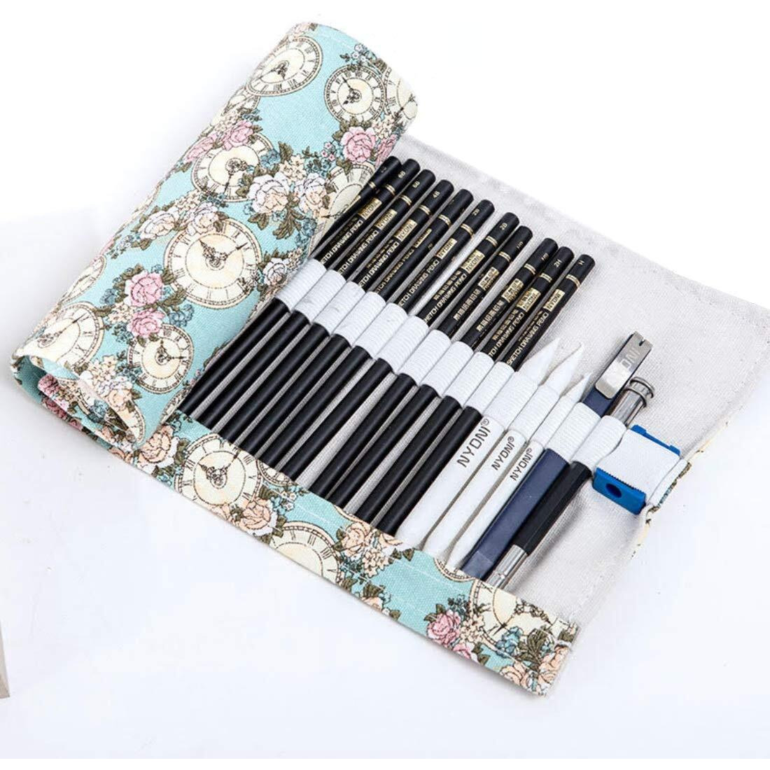 Ondesk Artics Artists' Drawing & Sketching Graphite Pencil Linen Bag Set | Perfect For Artists', Professionals & Artists | Ideal For Sketching, Painting, Drawing & Shading | Multicolor, Pack Of 30