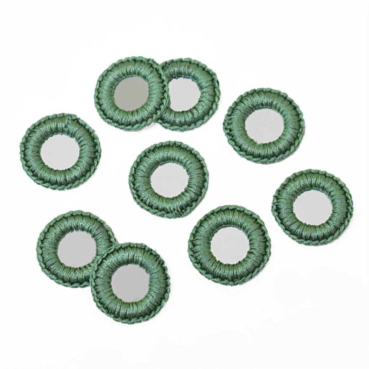 Embroiderymaterial Crochet Rings For Craft, Decoration And Embroidery (20Mm, Sea Green, 100 Pieces)