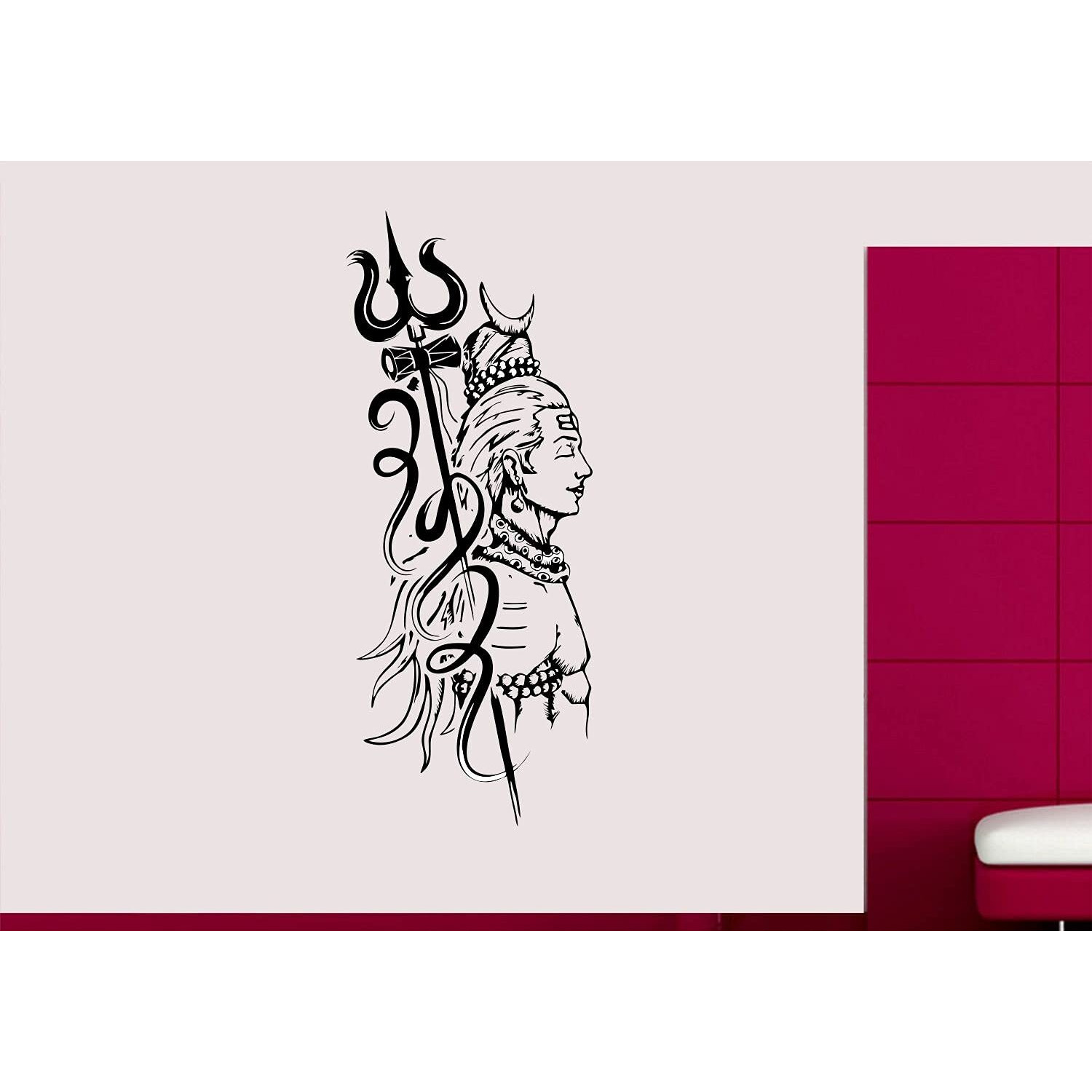 Asmi Collections God Shiva Bhole Baba Wall Sticker