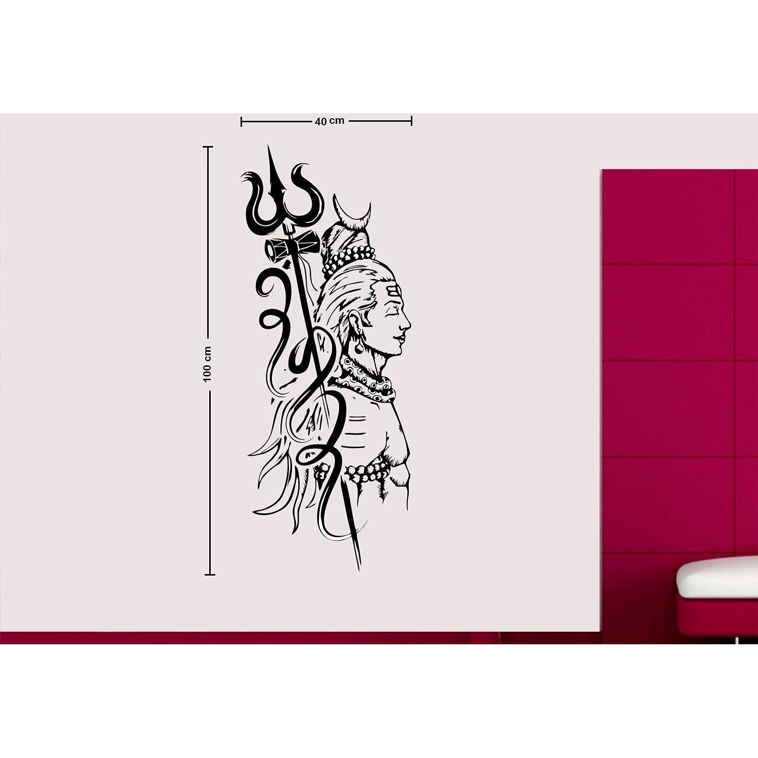 Asmi Collections God Shiva Bhole Baba Wall Sticker