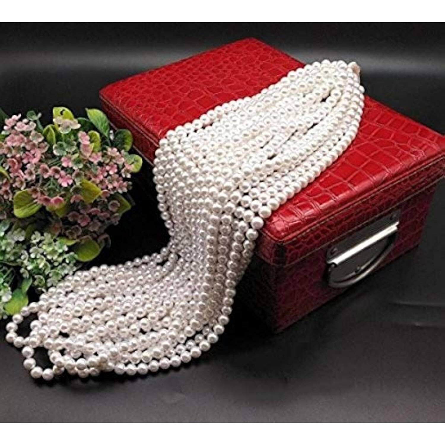 Satyam Kraft White Artificial Moti Beads (8Mm)  600 Pieces Pearl Beads For Diy Jewelry Making, Beading, Crafting, Scrapbooking & Embroidery  Perfect For Valentine's Day Jewelry, Gifts & Craft Projects