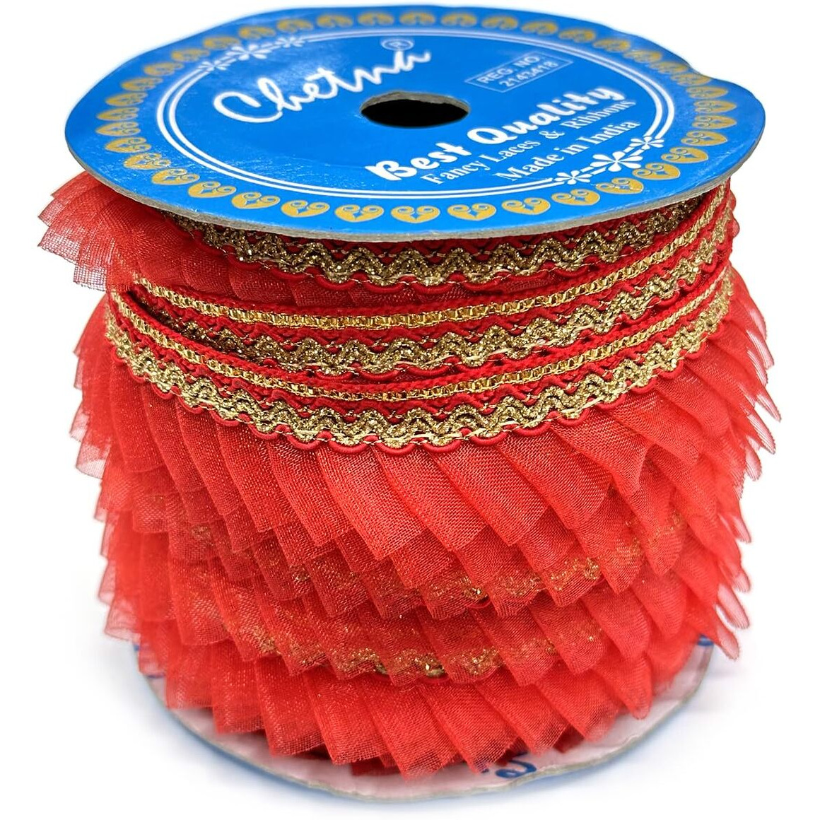 Embroiderymaterial Zari & Gota Embroidered Lace For Sewing, Embroidery, Saree Border, Blouse, Dupatta Border, Lehenga, Kurti Etc (18 Meters, 26Mm Wide)