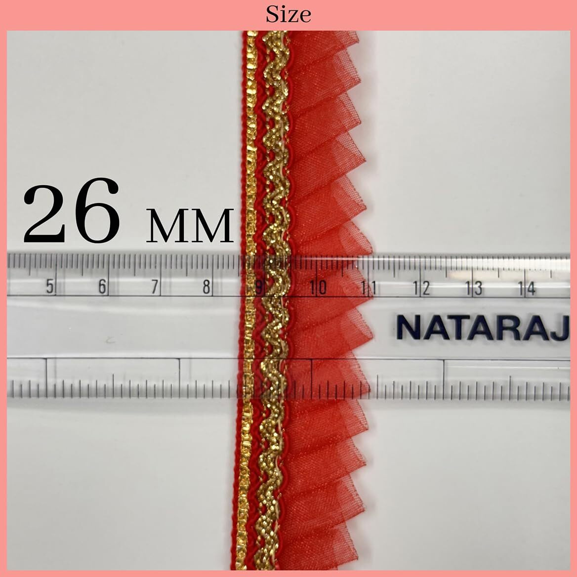 Embroiderymaterial Zari & Gota Embroidered Lace For Sewing, Embroidery, Saree Border, Blouse, Dupatta Border, Lehenga, Kurti Etc (18 Meters, 26Mm Wide)