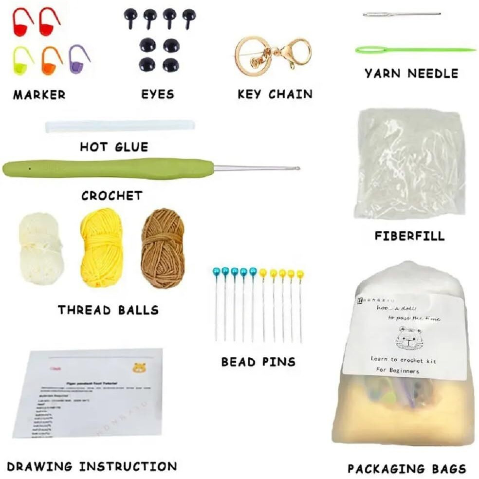 Artbee Diy Crochet Animal Kit With Supplies Including Step-By-Step Instruction And Video Tutorials (White Panda)