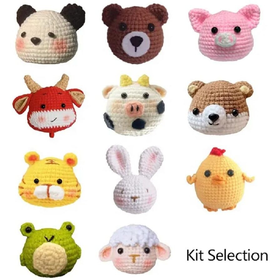Artbee Diy Crochet Animal Kit With Supplies Including Step-By-Step Instruction And Video Tutorials (White Panda)