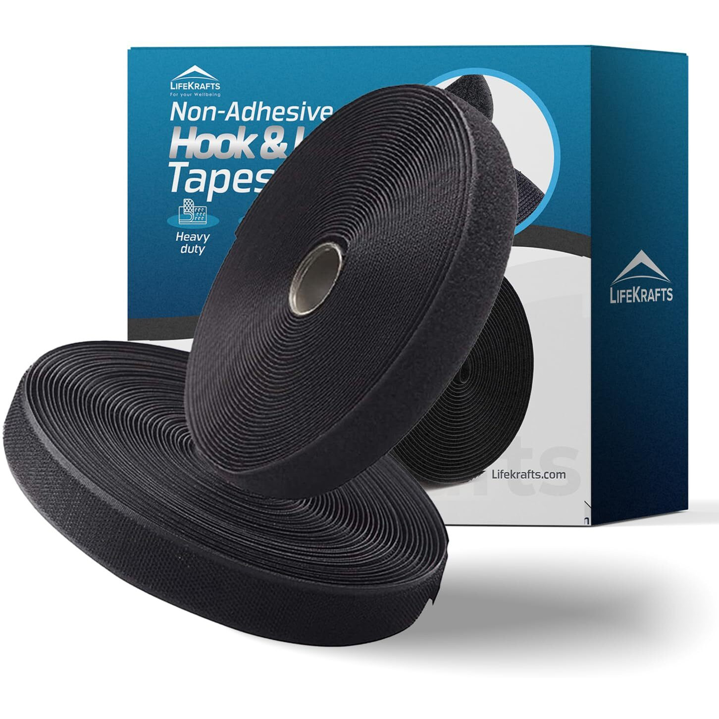 Lifekrafts Non Adhesive Hook & Loop Tape | (10M*25Mm , Black Color)