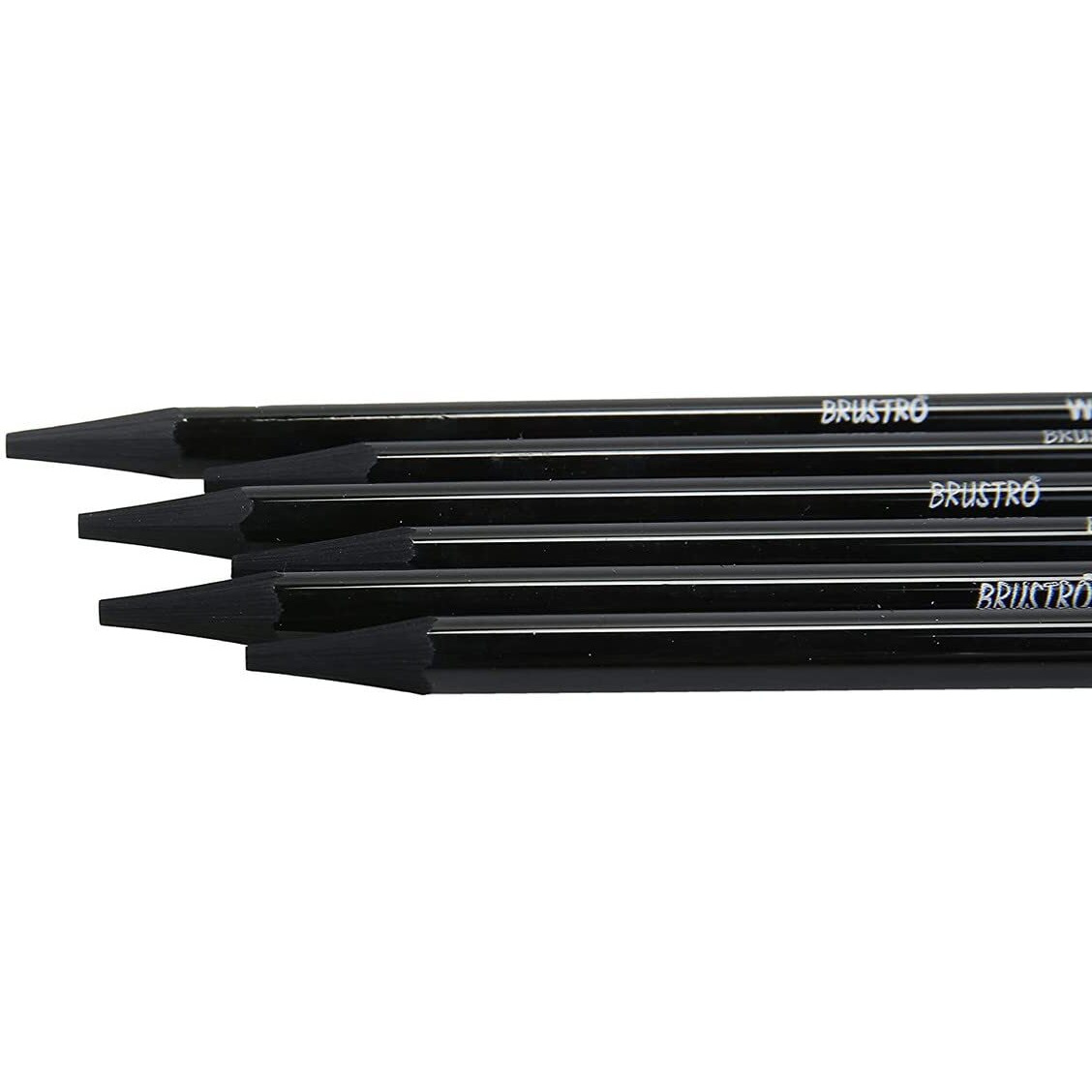 Brustro Woodless Charcoal Pencil Set Of 6 (Contains 3 Soft, 2 Medium, 1 Hard Pencils)