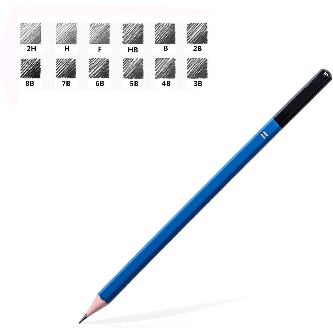 Sketching Kit - 14 Pcs Beginners Sketch & Drawing Tool Kitart Set -Includes 12 Graphite Pencils, 1Pc Kneadable Eraser, 1 Pc Pencil Extender