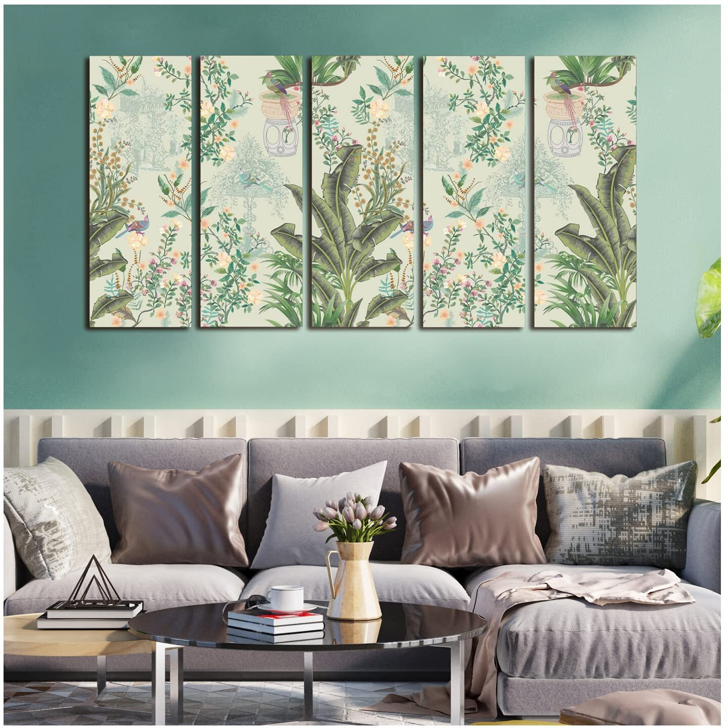 Printelligent Panoramic Nature Art - Large Abstract Landscape Painting On Canvas For Living Room, Bedroom, And Office Walls - 27 X 50 Inches D39 (F)