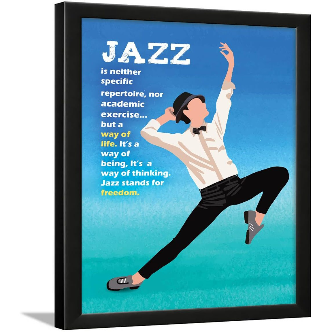Chaka Chaundh - Jazz Dance Quotes Wall Frames - Dance Quote Painting - Wall Decor Art (14 X 11 Inches)